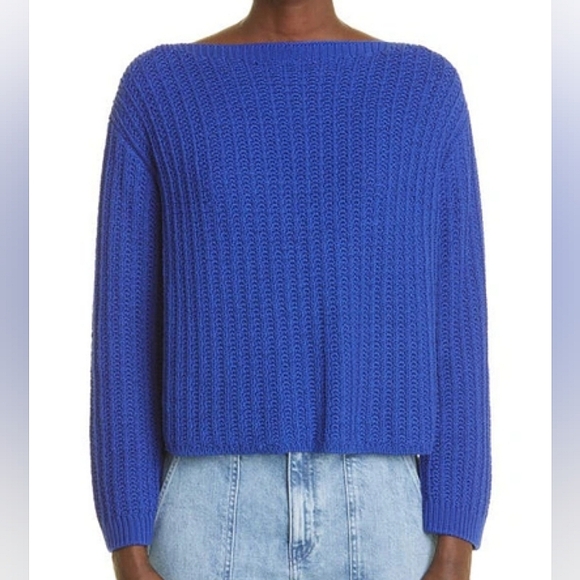 Lafayette 148 Cotton-Silk Textured Stitch Bateau Neck Sweater - Picture 1 of 6